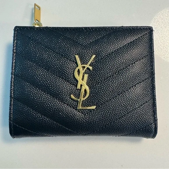 SAINT LAURENT black Cassandre Matelasse Bi-Fold Wallet - Picture 3 of 15